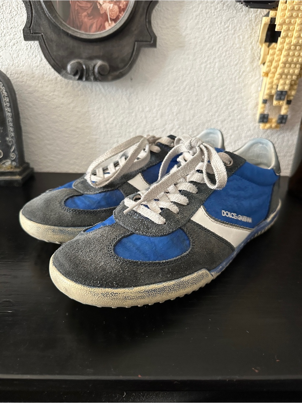 Dolce & Gabbana Men’s Blue, Gray & White Low-Top Sneakers Sz 9.5
